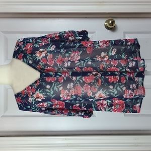 Skies Are Blue Dark Floral Blouse